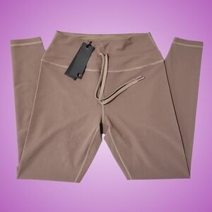 Greyson Cleo Ribbed Leggings Large Fawn Tan Brown NWT